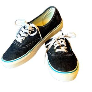 Blue denim Vans low top sneakers grunge